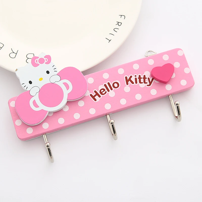 Милый мультяшный крючок hello Kitty Cat за дверью, крепкий клей, вешалка с отверстием, свободный кухонный настенный крючок, аксессуары для украшения дома - Цвет: Pink hello kitty