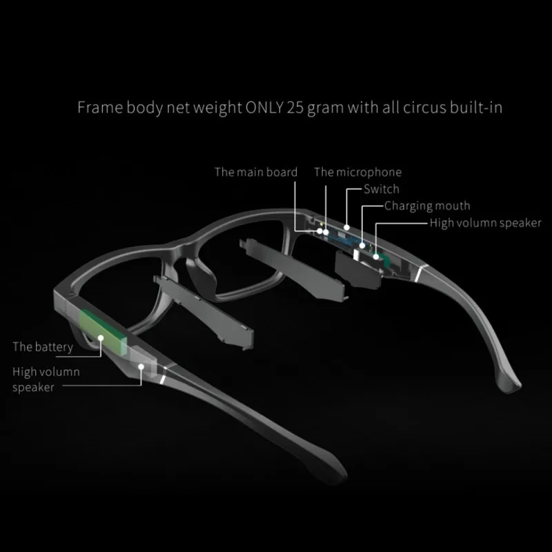 Высококачественные смарт-очки, беспроводные, Bluetooth, громкая связь, музыка, аудио, открытое ухо, анти-синий светильник, линзы, интеллектуальные солнцезащитные очки