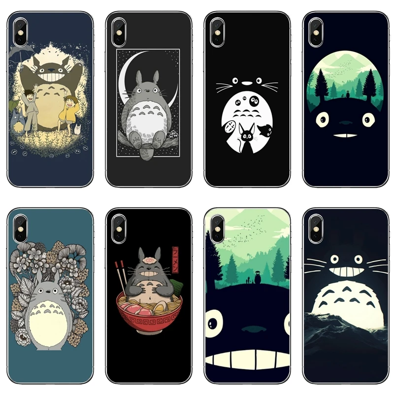 Cartoon Happy Totoro Silicone Phone Case For Samsung Galaxy Note 20 10 9 8 S20 Ultra S10E S10 Lite S9 S8 Plus S7 S6 Edge | Мобильные