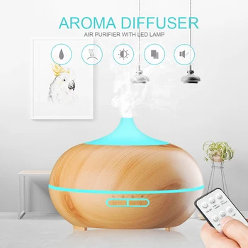 

400ml Colorful Essential Oil Aromatherapy Machine Air Humidifier Incense LED Light Cold Fog Manufacturer Home Air Purifier