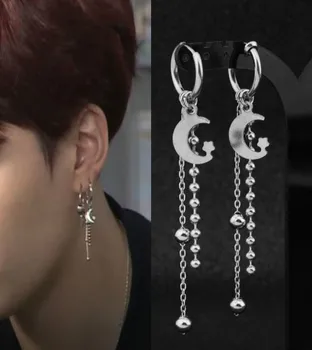 

Kpop Suag Dangle Earrings The same style as bangtan boys Suga tassels Earrings Ear stud ring Stainless Steel new arrivals