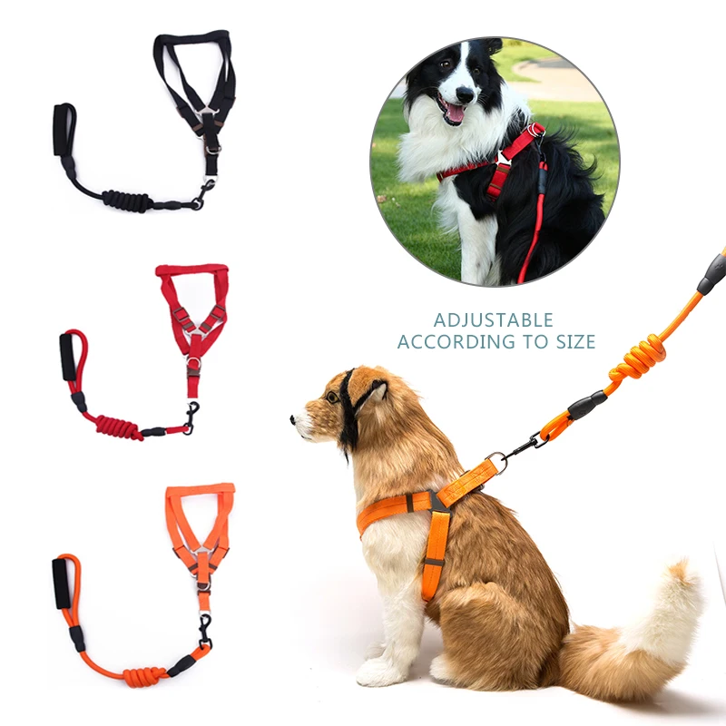 Adjustable Dog Harness Leash Lead Set Durable Nylon Vest Chest Strap
