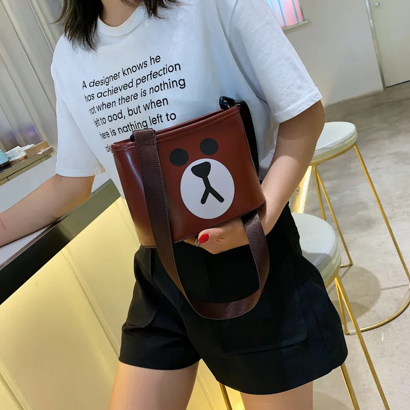 

2019 new summer cartoon printing bag girl new cute leisure one shoulder oblique satchel bag girl