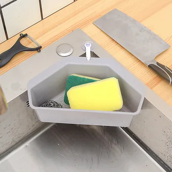 

Sink Filter Kitchen Triangular Sink Filter Strainer Drain Vegetable Fruite Drainer Basket Suction Cup Kitchen Supplies