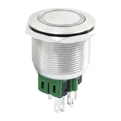 

Latching SPDT Yellow LED Light 24V 25mm Thread Dia Metal Button Switch
