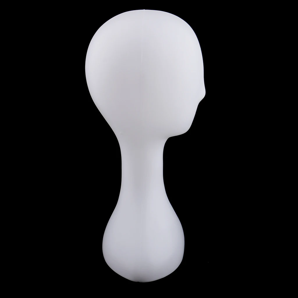 Female Plastic Plain Face Mannequin Manikin Head Model Wig Sunglasses Eyeglass Hat Cap Display Stander - White Black Skin Color