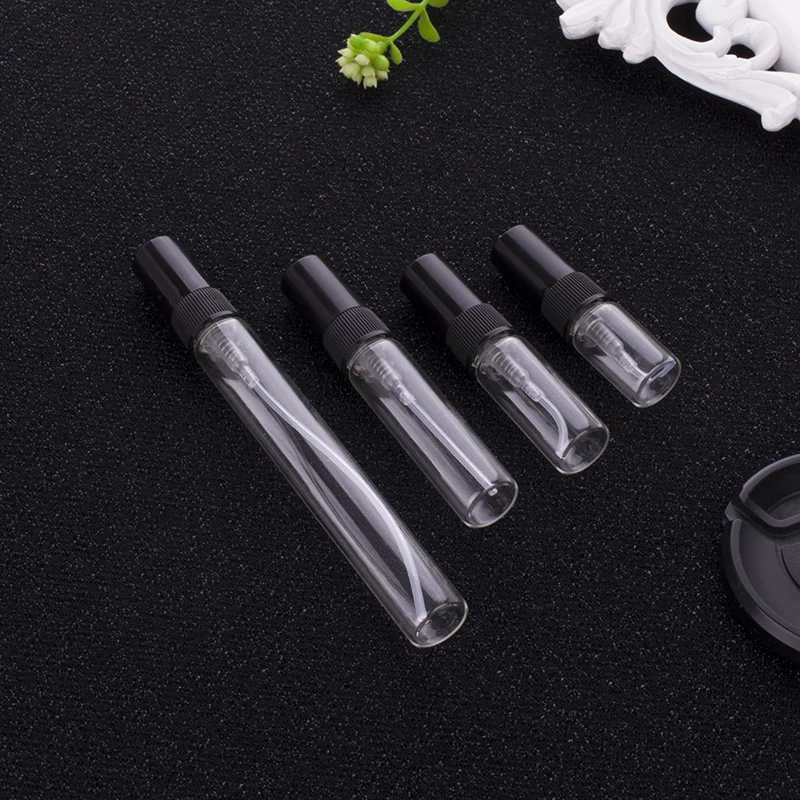 5pcs/pack 2ML 3ML 5ML 10ML Black Clear Mini Perfume Glass Bottle Empty Cosmetics Bottle Sample Test Tube Thin Glass Vials-4