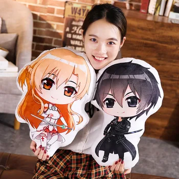 

Anime Sword Art Online Kirito Kirigaya Kazuto Yuuki Asuna Plush Toys Stuffed Pillow Cushion Doll Children Birthday Gift 20-45cm
