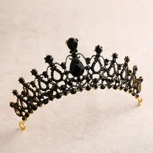 Винтаж барокко свадебная корона черное платье головной убор свадебный стиль аксессуары для волос фотостудия фото ювелирные изделия