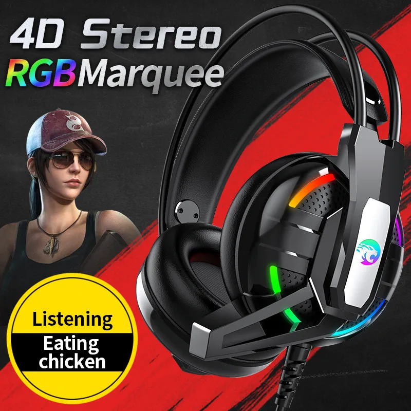 A12 PC Gaming Headphones Leather Ear cap Wired Headset 3 5mm Lighting Earphone Non slip Headset With Microphone For Game Players