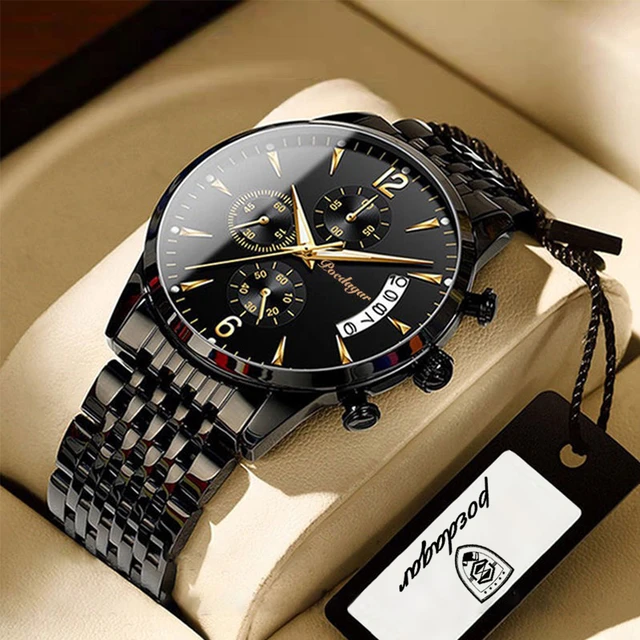 POEDAGAR Luxury Man Watch High Quality Waterproof Chronograph Luminous  Men's Wristwatch Leather Men Quartz Watches Casual Clock - AliExpress