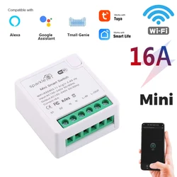 Mini interrupteur intelligent WiFi 16a Tuya, avec fonction de chronométrage, Module d'éclairage intelligent, Compatible avec Alexa Google Home 