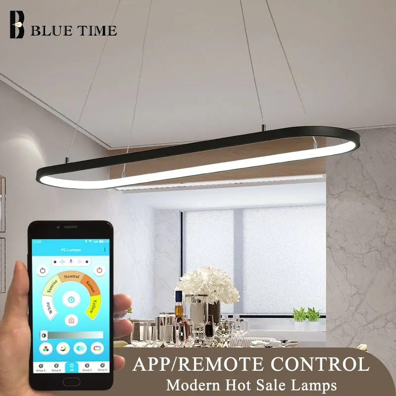 

Led Pendant Light 110v 220v Modern Pendant Lamp For Living room Dining room Kitchen Black&White Hanging lamp Chandelier pendants