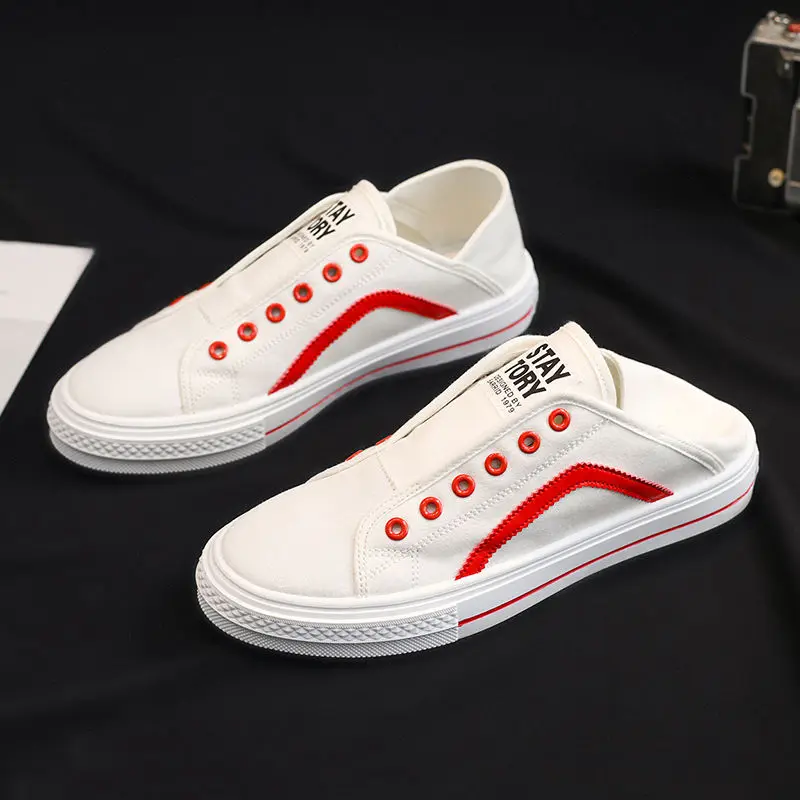 

2020 new Korean version boys white loafers men casual canvas shoes vulcanized shoes man comfort sneakers