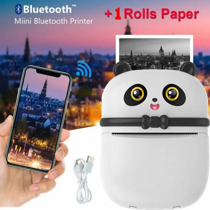 

Mini Pocket Thermal Photo Printer Bluetooth Label Printing Machine+ 1 Roll Paper Label Printer Bluetooth Printer Smart Home