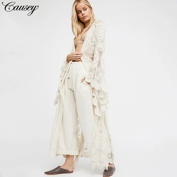 

A Wave Of Sago Second Will Code Suit-dress On Vacation Out Of The Wind Lace Cardigan Long Fund