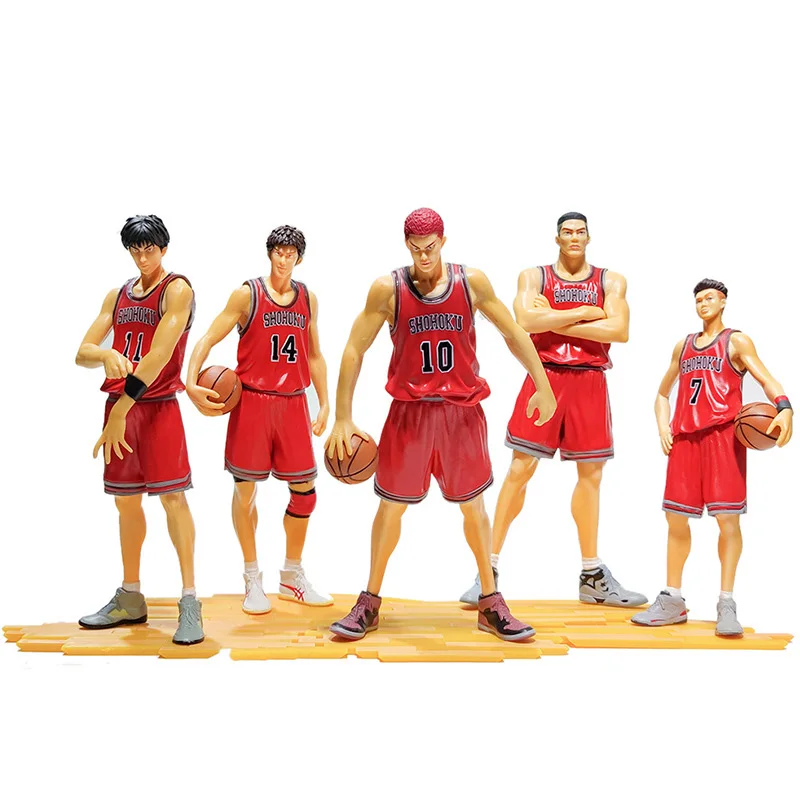 Hot 5pcs/set Slam Dunk Action Figure Toys Hanamichi Sakuragi Rukawa Kaede Akagi Takenori Miyagi Ryota Anime Figure Model Toys