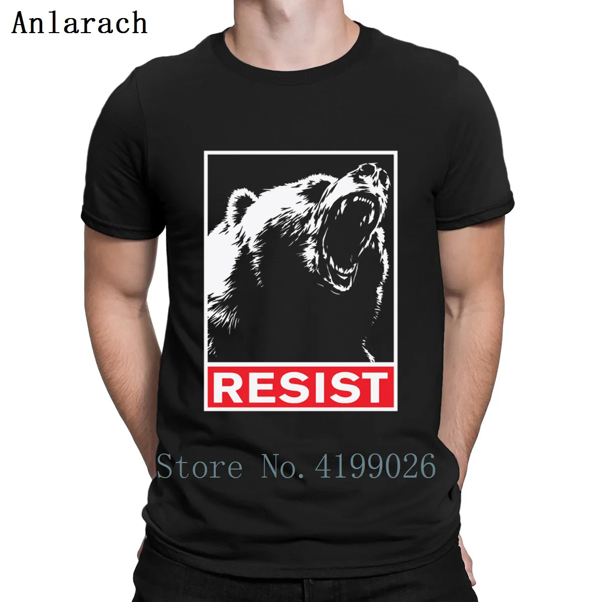 Мужская футболка в стиле хип-хоп с надписью resistant Roar Bear Resistance Стильная летняя |