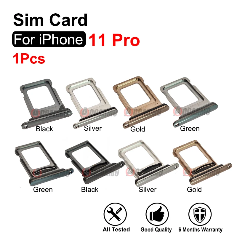 Sim Tray For iPhone 11 Pro Single and Dual SIM Card Slot With Waterproof Rubber Ring Replacement Part