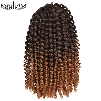Short Marlybob Crochet Braids Hair Synthetic Ombre Braiding Hair Extensions Small Afro Kinky Curly Twist Braid Hair Annivia - Image 3