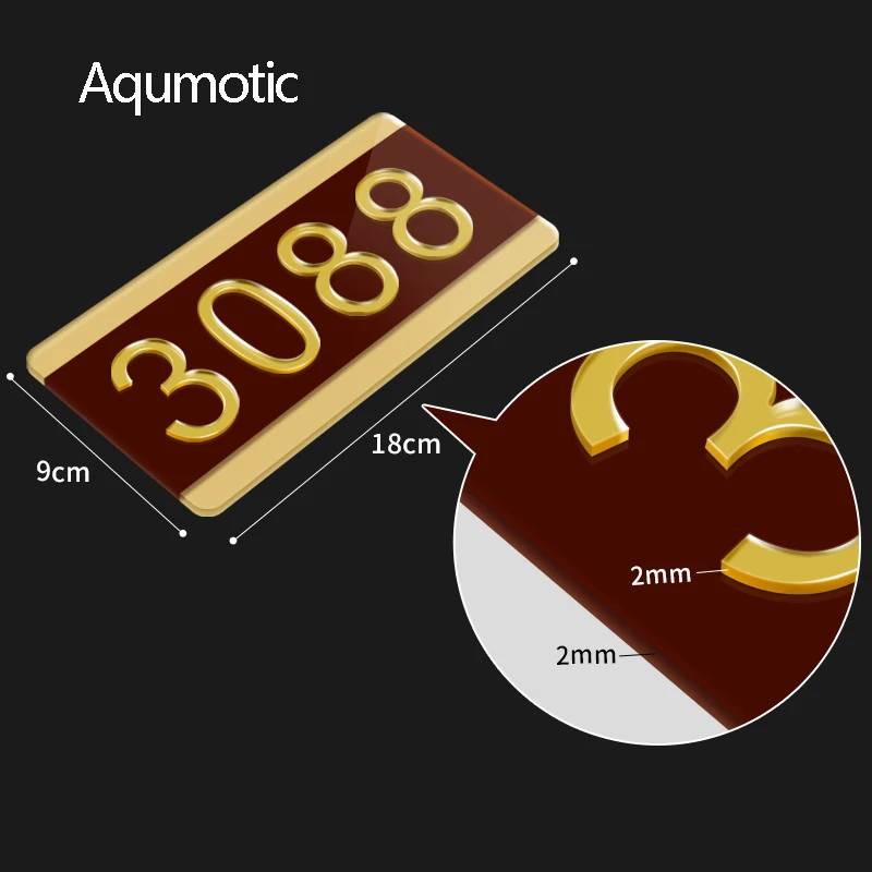 Aqumotic, Заказные дверные пластины, сделанные на заказ, акриловая крышка, номера дверей, именная табличка, номер комнаты, фиксатор, Квадратный держатель