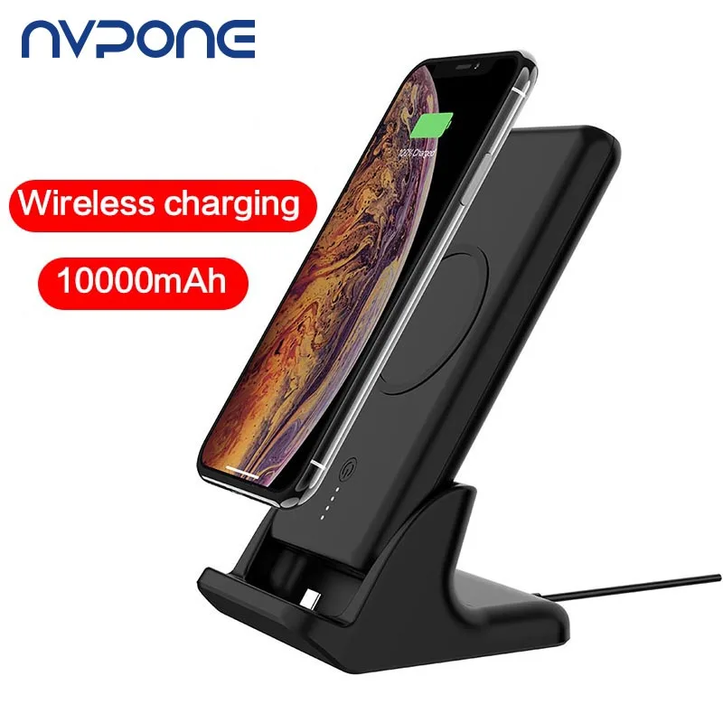 

Qi Wireless Charger 10000mAh Power Bank for Phone External Battery Powerbank for iPhone Samsung Charging with Removable Base