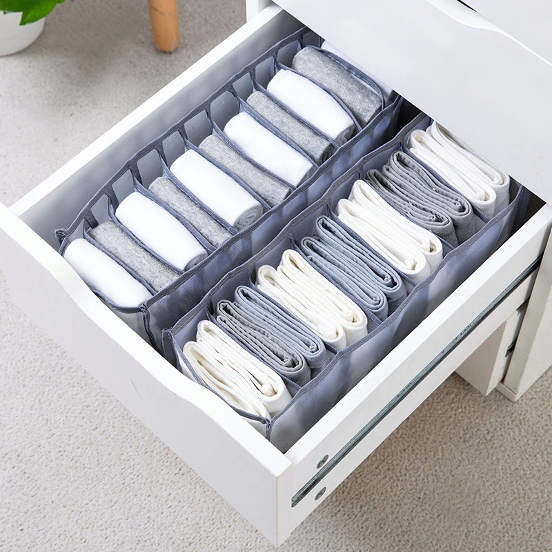 New Bra Storage Boxes Underwear Clothes Organizer Drawer Nylon Divider Closet Storage For Folding Ties Socks Shorts Organiser