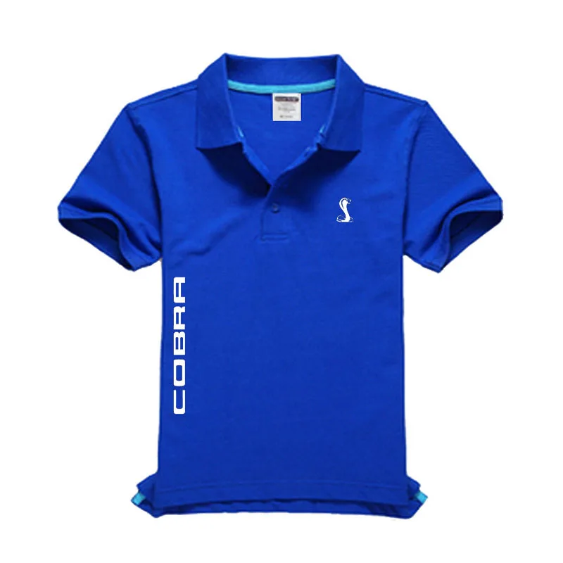 Новая Кобра, логотип, Мужская рубашка поло, высокое качество, мужская хлопковая рубашка с коротким рукавом, брендовые майки
