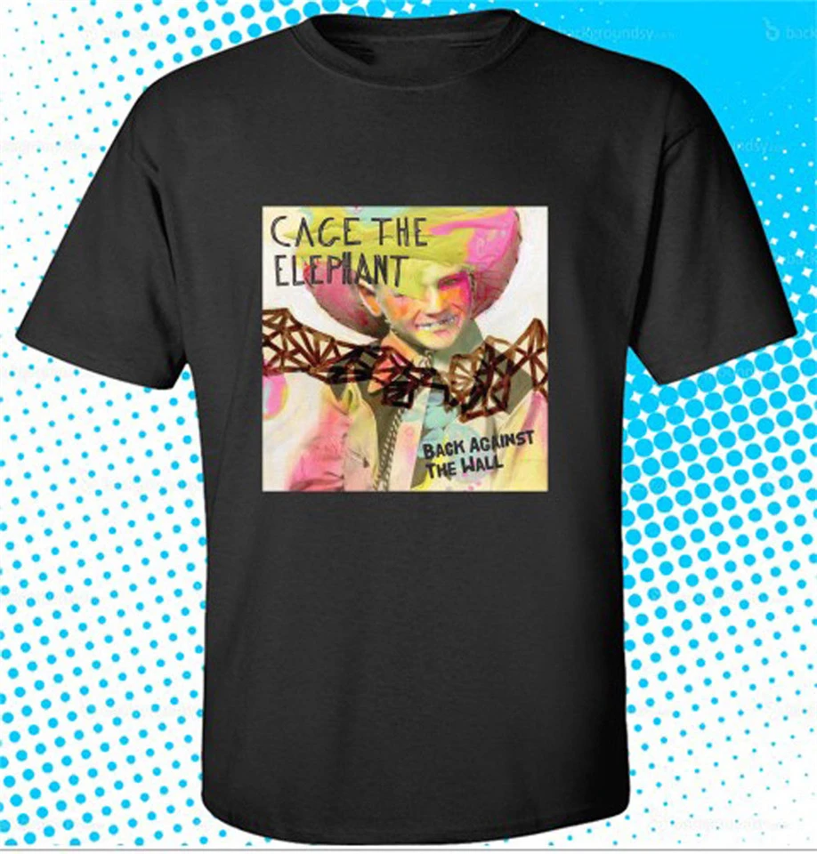 Cage The Elephant Back Against Wall Rock Band Men'S Black T-Shirt Size S-3Xl For Youth Middle-Age Old Tee Shirt | Мужская одежда