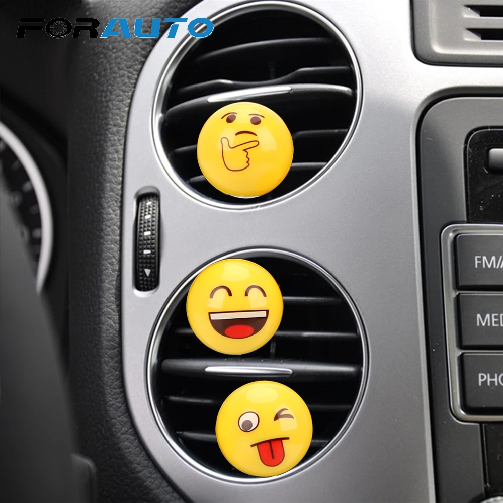 

FORAUTO Car Air Freshener Cute Emoji Auto Outlet Perfume Air Conditioner Vent Clip Fragrance Interior Accessories Car-styling