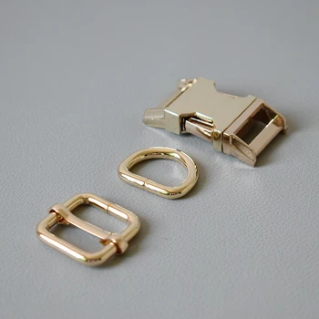 

20 sets (metal buckle+adjust buckle+D ring/set) DIY Dog Collar diy emboitement zinc alloy buckle adjust buckles 20mm Gold