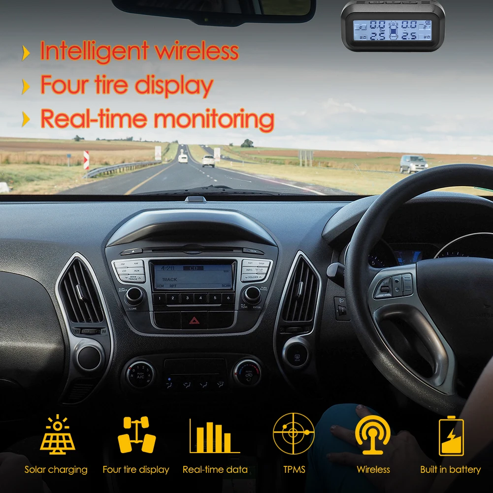 ¾翭 TPMS ڵ Ÿ̾ з 溸 ͸ ý, LCD  ÷, 4  ܺ   µ 