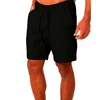 Male Summer Breathable Solid Color Linen Trousers Men's Cotton Linen shorts Pants Fitness Streetwear S-4XL 3