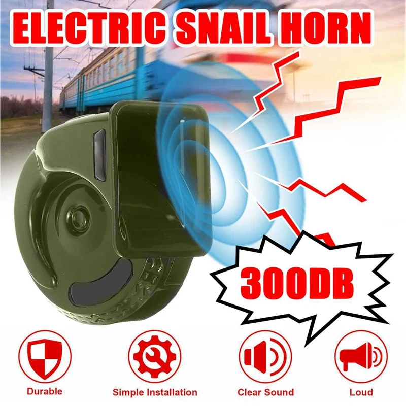 2Pcs 300DB 12V Air Horn for Car Snail Electric Air Horn Marine Boat