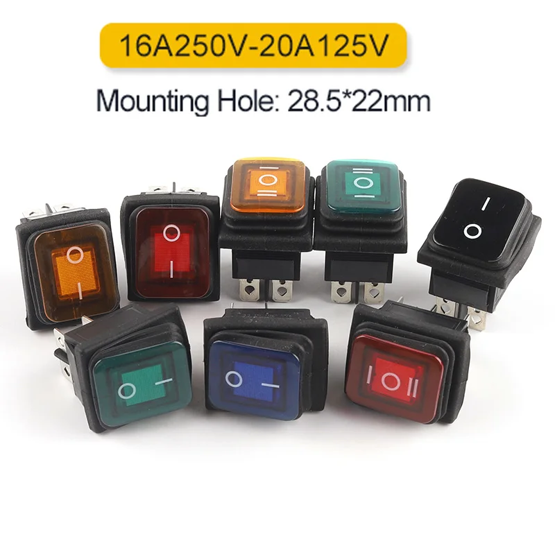 Kcd4 Heavy Duty 4/6Pin 2/3 Posizione 36X29Mm Interruttore A Bilanciere Impermeabile Dpdt Auto Boat Marine Attiva/Disattiva Interruttore A Bilanciere C