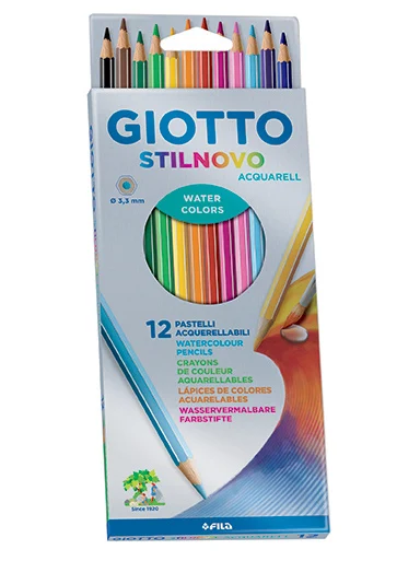Набор карандашей GIOTTO Stilnovo Acquarell с акварельным грифелем 12 | Канцтовары для офиса и