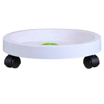 

Modern Brief Style Removable Plant Pot Tray Saucer With Casters For Succulent Flower Planter Home Garden Decor White