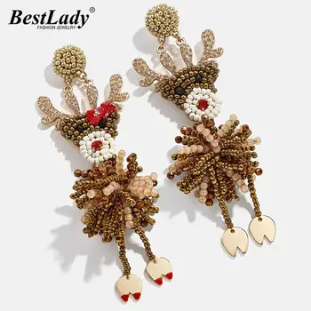 

Best Lady 2020 Fashion Wapiti Couple Earrings Christmas Gifts Handmade Jewelry Trendy Snowman Drop Earrings Party Wholesale
