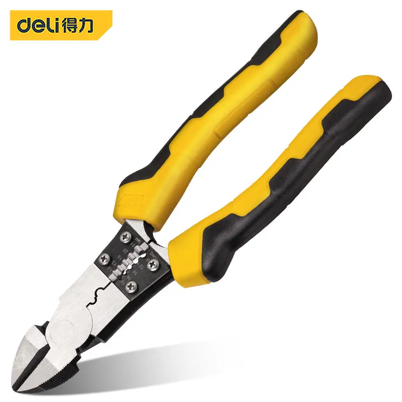 

Deli Multifunction Wire Stripper Cutter Pliers Diagonal Pliers Crimping Pliers Diagonal Electric Cable Snips Side Cutter Tools