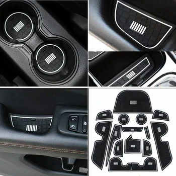

For Jeep Compass 2019 Accessories Non-Slip Gate Slot Mats Anti-dust Latex Door Pad Cup Mat for Jeep Compass 2018 Interior Parts