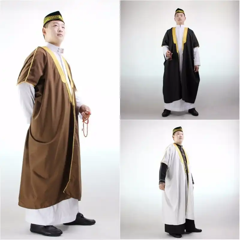 White Qatar Traditional Thobe Arab Islamic Men Week Robe Wholesale