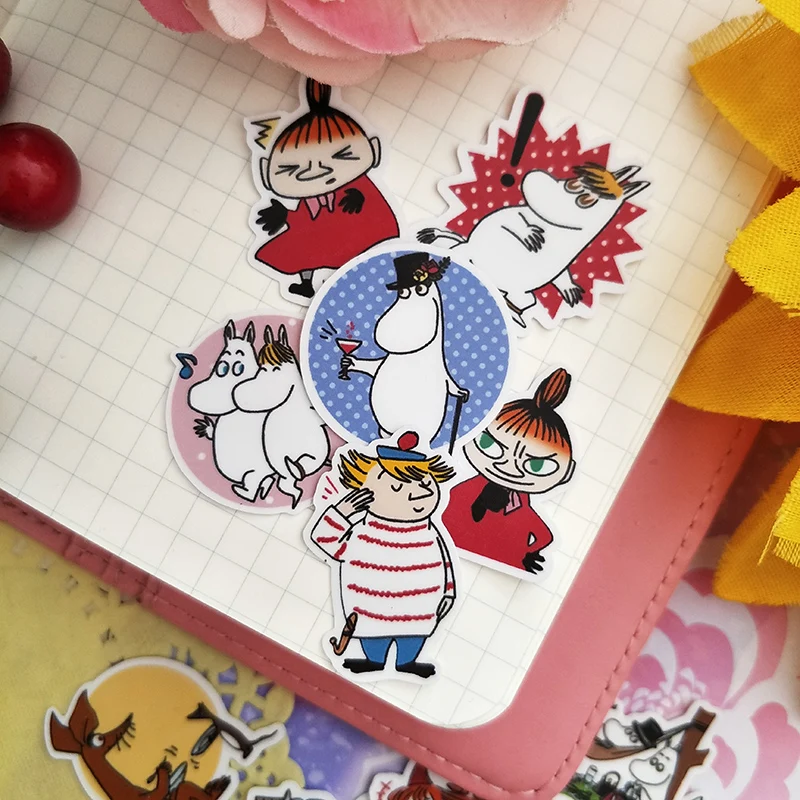 Moomin ручная наклейка милый мультяшный животный Сделай Сам дневник, фотоальбом самодельный ноутбук мотоцикл скейтборд Стикеры для багажа игрушка наклейка