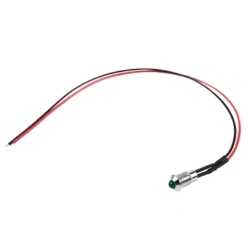 

8mm 24V Car LED Dash Panel Pilot Warning Light Indicator Lamp Green