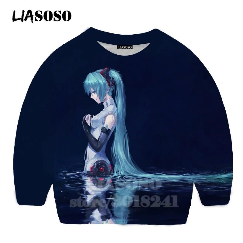 20 LIASOSO детей толстовки 3D принт аниме девочка Hatsune Толстовка Miku в уличном стиле для детей в стиле хип-хоп для мальчиков и девочек; Верхняя детская одежда свитер для подростков B174-3 - Цвет: 20