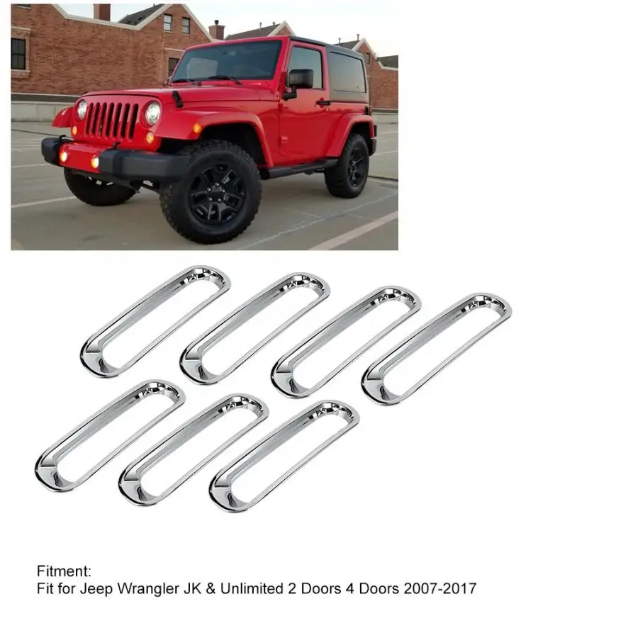 7 шт. внешняя Передняя решетка для Jeep Wrangler JK& amp Unlimited 2 двери 4 двери 2007- автомобильные аксессуары