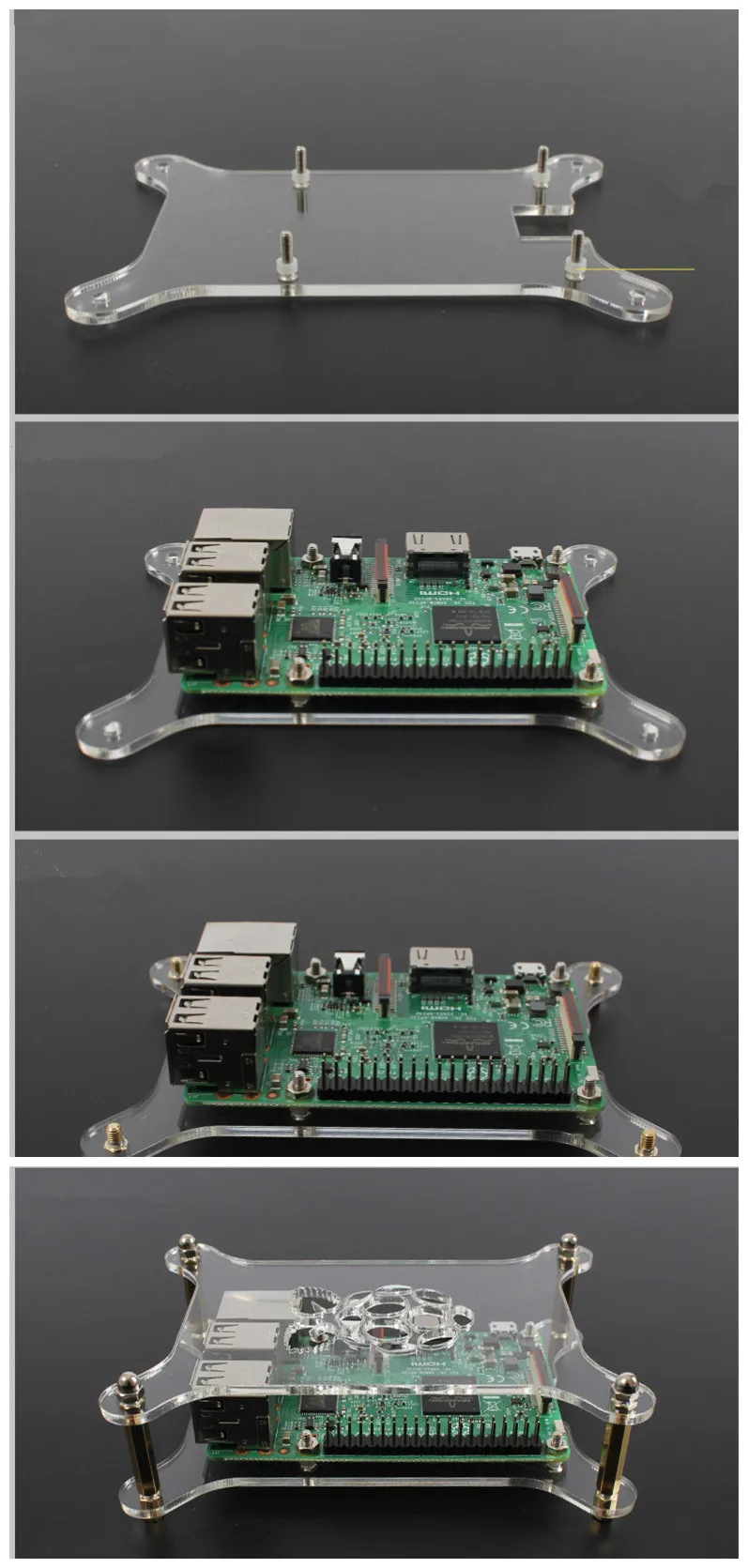 Raspberry Pi акриловый чехол для корпуса Штабелируемый многослойный акриловый чехол для Raspberry Pi 4 3B+ 3B