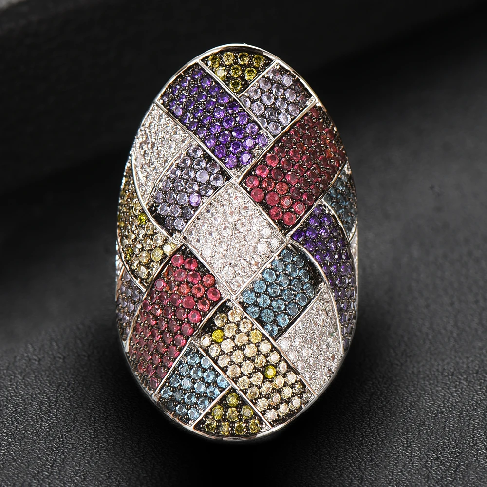 GODKI Trendy Twist Cross Wrap Ring for Women Multicolor Cubic Zircon Finger Rings Beads Charm Ring Bohemian Beach Jewelry