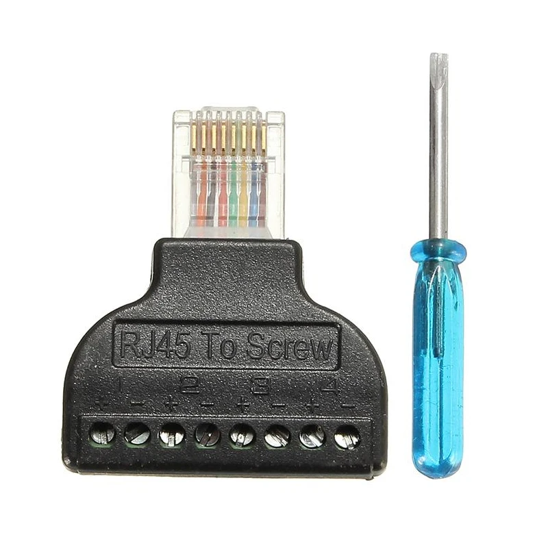RJ45 Ethernet гнездовой до 8 Pin винтовой клеммный разъем папа AV адаптер Блок кабель для