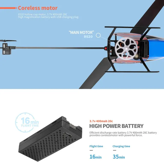 WLtoys XK K127 Self Stabilizing 6-Axis Gyroscope 4CH Flybarless Altitude Hold RC Helicopter Body Gift For Kids 4