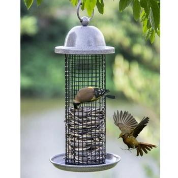 

Wild Bird Feeder Garden Seed Feeder Hanging Ports Peanut Food Contain Foraging Toy for Finch Lovebirds Yard Outside Decor